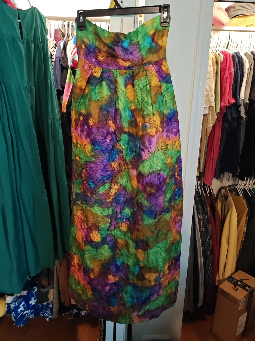 Vibrant Multicolor Quilted Maxi Skirt